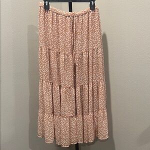 Aerie Peach Patterned Maxi Skirt